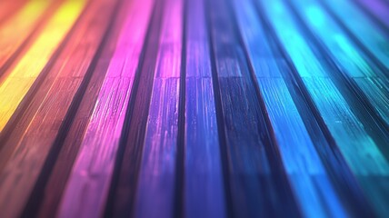 Poster - Close-Up of Glowing Prismatic Light Refractions on Colorful Surface