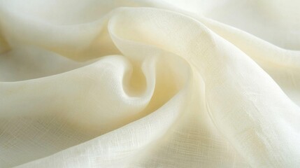 Poster - Soft cream fabric texture with folds and gentle waves
