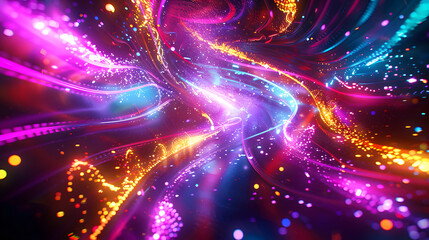 Poster - Design with colorful lights, vibrant neon colors, generative ai