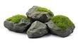 © OnuTH - Mossy Rocks, Green Moss on Grey Stones