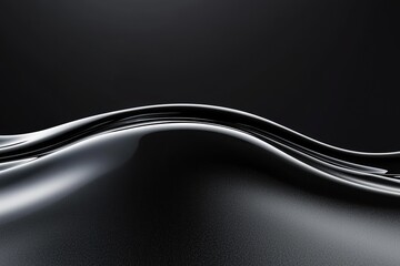 Poster - Rippling Surface of Black Water with Subtle Highlights and Smooth Curves