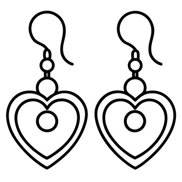 Elegant Heart Outline Earrings Design