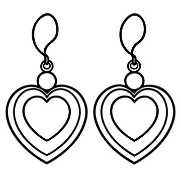 Elegant Heart Outline Earrings Design