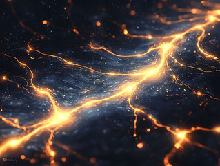 Poster - stunning abstract artwork featuring glowing, fiery veins across a dark, textured surface. ideal for 