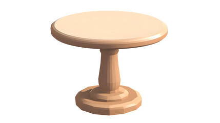 Poster - Elegant Wooden Round Pedestal Table for Modern Living or Dining Room isolated on transparent or white background, png