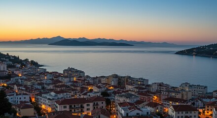 Wall Mural - sunset over the city