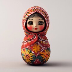 doll, Romanian clothes, wooden, matryoshka isolated on a white background wooden bondage doll