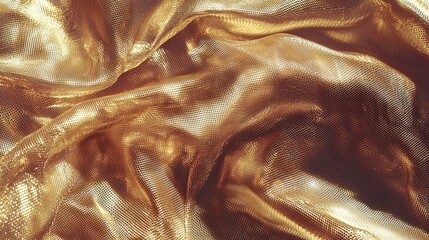 Poster - Close-up view of shimmering gold foil texture with crinkled surface and reflective properties for design and background use