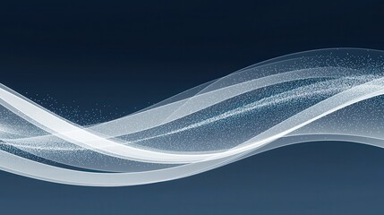 Poster - White wave of light with soft gradients and subtle glow effect on dark background