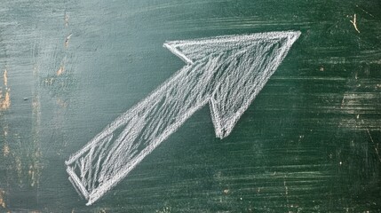 Poster - A downward-pointing arrow drawn on a chalkboard with eraser marks around it.