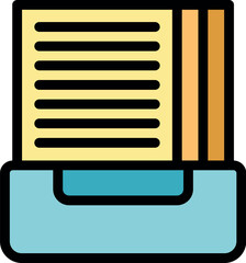 Poster - Documents emerging from an archive box symbolizing efficient data organization and storage