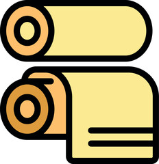 Poster - Two rolls of paper are being processed by a printing machine, ensuring a high quality print