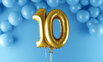 Wall Mural - Photograph of a gold foil number 