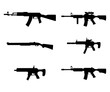 © George - guns set collection silhouette isolated on white