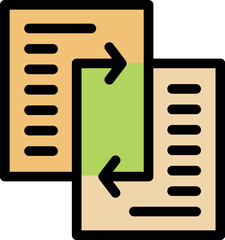 Poster - two files exchanging data, illustrating data synchronization and transfer