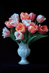 Wall Mural - Pink and White Flowers in Vase