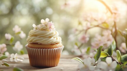 Poster - Wooden Table Cupcake