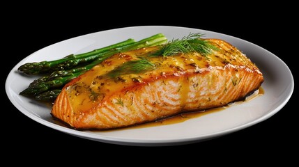 Wall Mural - Salmon and Asparagus Plate