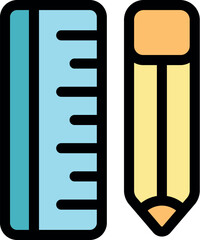 Poster - Essential tools for precise drawing and measurement, combining a pencil for marking and a ruler for accurate lines