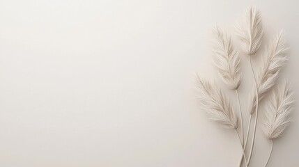 Poster - Charming 3D Rendered Clay Model of Fennel Fronds Against a Soft Beige Background