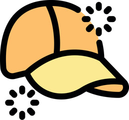 Poster - Minimalist vector illustration of a clean yellow baseball cap, sparkling with elegance and simplicity, perfect for representing summer, sports, and casual style