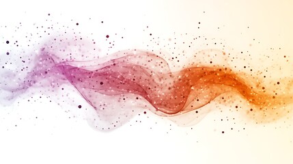 Poster - Abstract Glittering Wave With Pink Orange Hues
