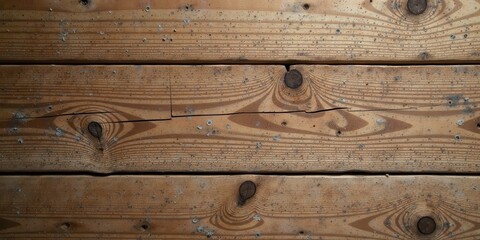 Poster - Aged Wooden Planks Showing Natural Grain, Knots, and Subtle Imperfections