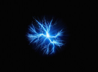 Poster - Glowing blue energy bursts forth, radiating outward in a fractal pattern against a pitch-black background.  The effect is bright, dynamic, and otherworldly.