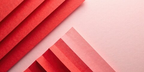 Poster - Abstract Red and Pink Layered Paper Design, Geometric Shapes and Textured Background for Modern Minimalist Design Projects