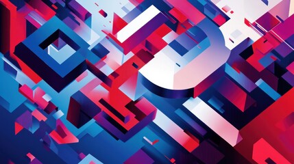 Poster - abstract geometric shapes in vibrant colors creating a dynamic visual experience