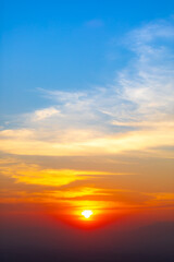 Wall Mural - sunset or evening time photo in vertical for background.