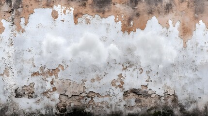 Wall Mural - Grunge Wall Texture Distressed Old White Brown Peeling Plaster