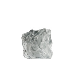 Poster - Abstract Ice Sculpture with Fluid Shapes and Soft Reflections on a White Background, Perfect for Modern Art and Creative Design Concepts