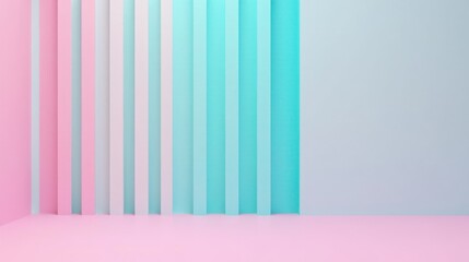 Poster - Pastel-hued vertical stripes form a minimalist backdrop ideal for product displays and design projects