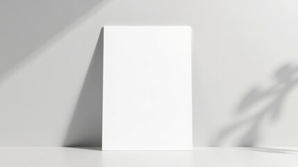 Leinwandbilder - Blank Vertical Poster Mockup with Subtle Shadow Play on a Minimalist White Background