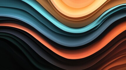 Poster - Abstract Waves of Color Reflecting Fluid Nature in Dynamic Flowing Patterns