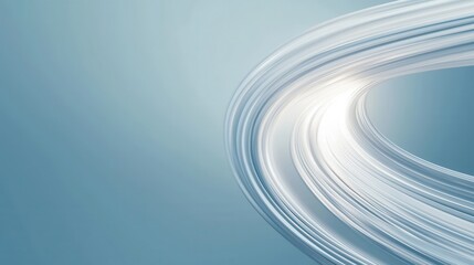 Poster - Circular Lines Converging at a Focal Point in Soft Blue Background with Dynamic Motion Effect