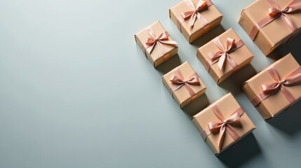 Poster - Elegant Pastel Presents Arranged in a Stylish Pattern on a Subtle Background
