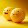 © Laily - Happy Emojis 3D Render Yellow Background Smiling Faces