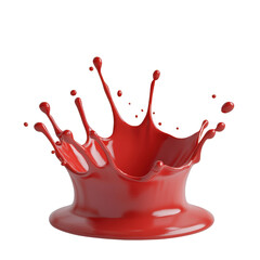 Poster - Vibrant Red Paint Splash Creating Dynamic Movement and Energy in a Clean Studio Setting Ideal for Artistic and Creative Backgrounds or Designs