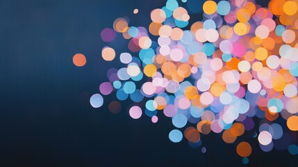Poster - Sparkling Colorful Bokeh Lights Glimmering Against Dark Background for Festive and Celebratory Themes