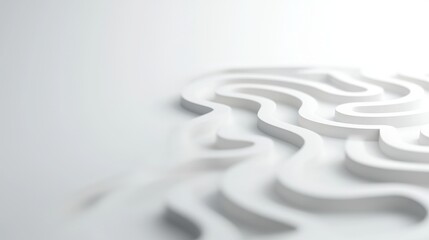 Poster - Minimalistic Lines Forming a Maze Representation in Soft White Tones on a Light Background