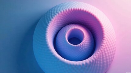 Poster - Abstract Pastel Swirl Design Featuring Interlocking Circular Forms with Textured Surfaces and Gradient Color Transitions