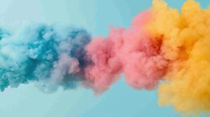 Poster - Chaotic Yet Harmonious Swirls of Smudged Colors in Soft Pastel Hues Creating a Dreamlike Atmosphere
