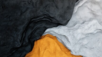 Poster - Sudden Contrasts of Dark and Light Within Unique Terrain Featuring Textured Patterns and Vibrant Colors