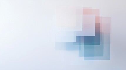 Poster - Tiers of Translucent Overlapping Shapes Reflecting Light in Soft Colors with a Minimalistic Background