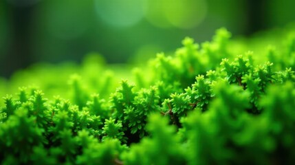 Aufkleber - Vibrant Green Lush Foliage, a Close-Up View of Nature's Detailed Texture and Soft Focus Background