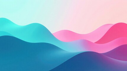 Leinwandbilder - Abstract Pastel Hues of Undulating Waves A Serene, Dreamlike Landscape Featuring Soft Color Transitions