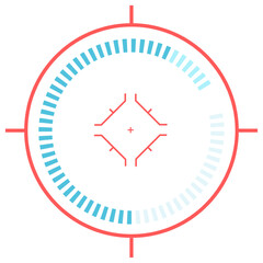 Poster - circular loading bar and crosshair target, perfect for video games, virtual reality, or any project 