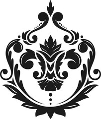 Poster - This sophisticated damask pattern showcases a symmetrical arrangement of stylized floral and foliate elements, creating a luxurious and timeless design suitable for various applications